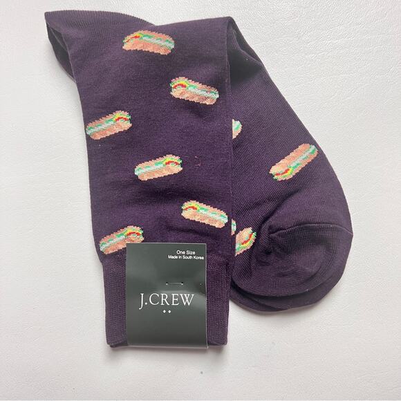 J.Crew Men's Sandwich Print Graphic Design Trouser Socks Onesize NWT - Picture 1 of 9